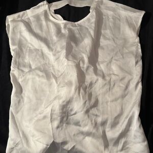 Silk white sleeveless top